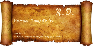 Macsa Damján névjegykártya